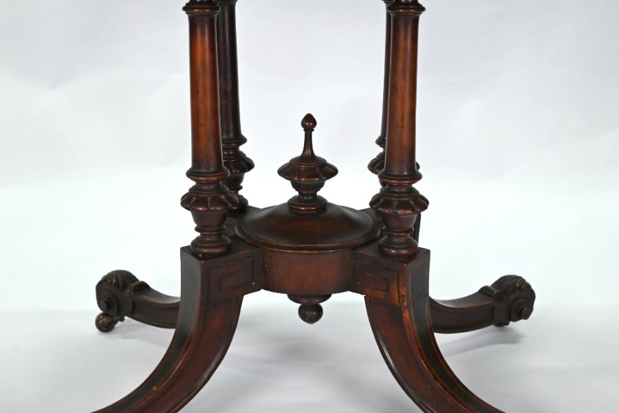 A Victorian Aesthetic style inlaid walnut centre table - Image 3 of 5