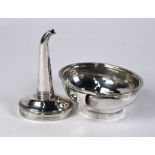 George III oval silver wine funnel