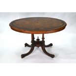 A Victorian Aesthetic style inlaid walnut centre table