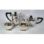 Silver four-piece tea service