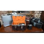 Collection of cameras and accessories