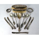 Georgian and later silver spoons, etc.
