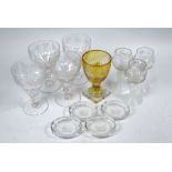A Regency period amber flash goblet and other glass items