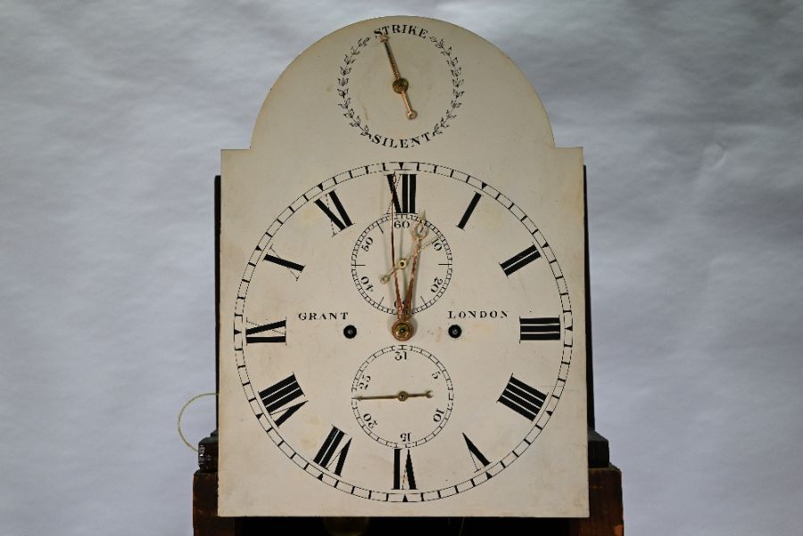 Grant, London, a George III flame mahogany and satinwood long-case clock - Image 3 of 5