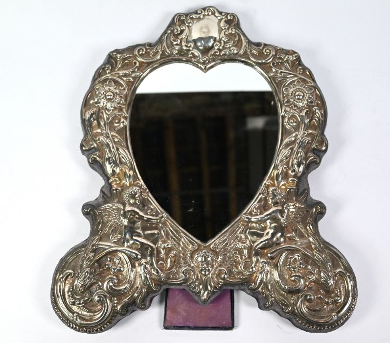 Large silver-faced easel mirror - Image 3 of 4