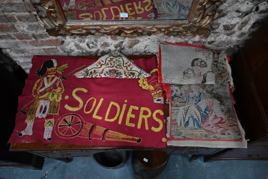 A red felt 'Soldier of the King' banner