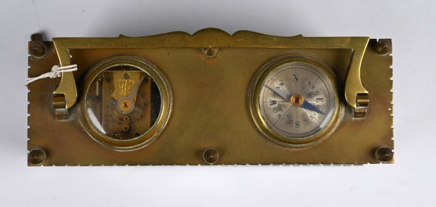 A brass cased 8-day double carriage clock - Image 3 of 4