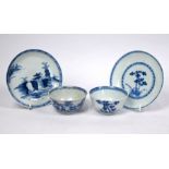 Two 18th century Chinese Nanking Cargo tea bowls and saucers, Qing dynasty