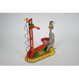 A clockwork tinplate circus elephant