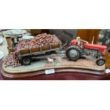Border Fine Arts - 'Tipping Turnips' (B1037) Massey Ferguson tractor sculpture