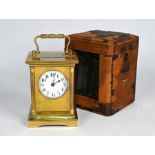 Duverdrey & Bloquet, a brass single train carriage clock