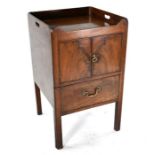 A George III mahogany tray top step commode