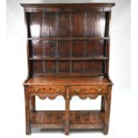 A 17th/18th century joint oak high dresser