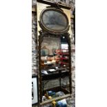 An antique continental trumeau mirror and conforming console (2)
