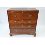 A 19th century cross-banded mahogany secretaire chest of drawers