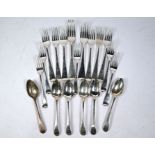 Georgian silver Old English pattern flatware