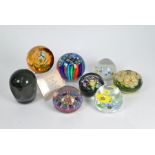 Various glass paperweights