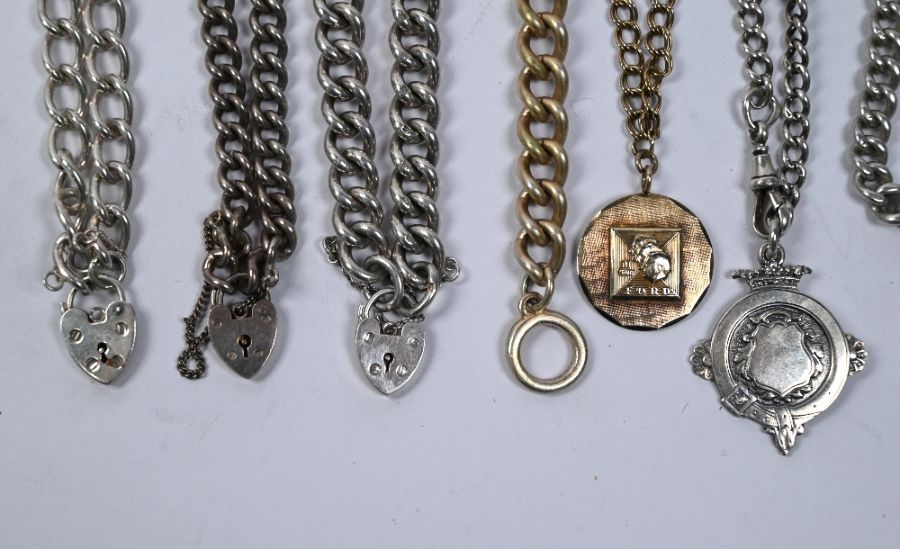 Collection of silver Albert chains etc - Image 2 of 4