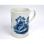 A First Period Worcester porcelain large cylindrical mug