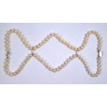 A double row pearl choker