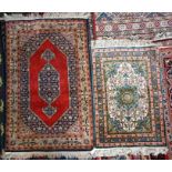 Two Anatolian silk rugs (2)