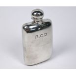 Edwardian silver hip flask