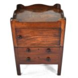 A George III mahogany tray top step commode