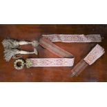 A pair of Victorian Gothic Revival woven satin servants' call bell-pulls