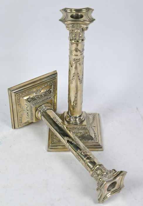 Pair of epns Classical candlesticks, entrée dishes, salver and tray - Image 4 of 4