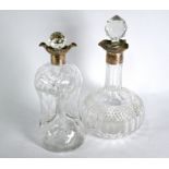 Two silver-mounted decanters