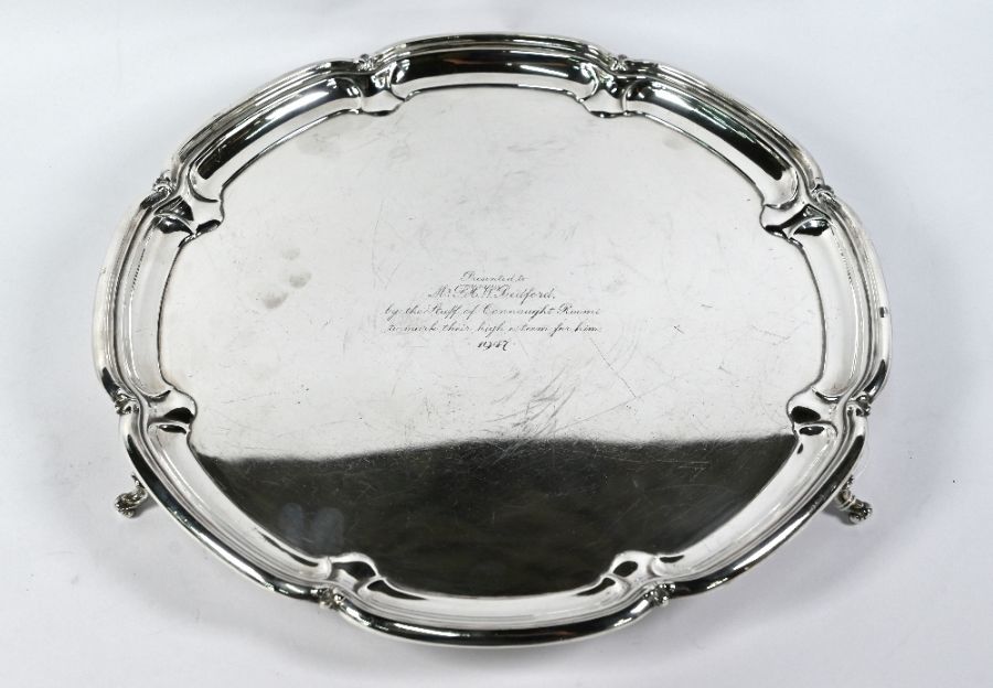 Silver bowl, compact and ep salver - Image 3 of 6