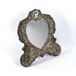 Large silver-faced easel mirror