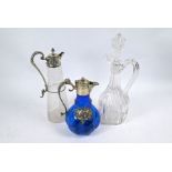 A late Victorian finely-cut glass claret jug and others