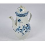 A First Period Worcester pear-shaped coffee pot and cover