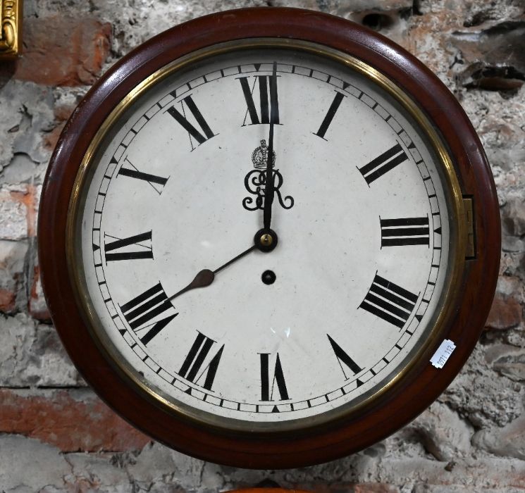 Amended description - A George V mahogany cased single fusee wall clock