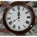 Amended description - A George V mahogany cased single fusee wall clock