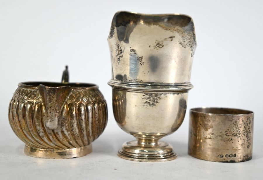 Two silver jugs & napkin ring - Image 3 of 3