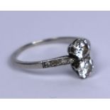 An antique two stone diamond ring