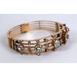 A late Victorian diamond set bangle