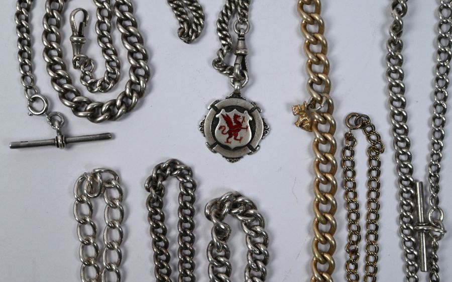 Collection of silver Albert chains etc - Image 3 of 4