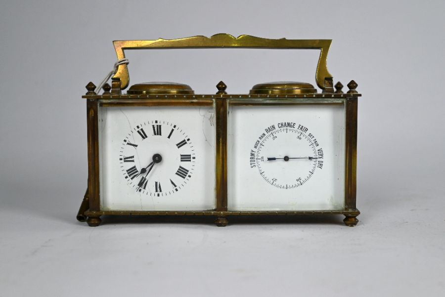 A brass cased 8-day double carriage clock - Image 2 of 4