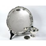 Silver bowl, compact and ep salver