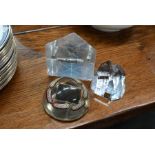 Various advertising ashtrays and paperweights