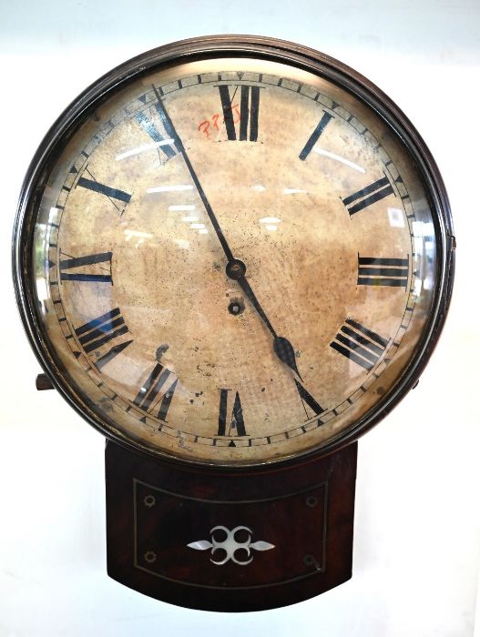 A Georgian drop dial wall clock