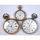 Victorian silver military pocket watch and two US gilt watches