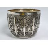 Large Burmese silver bowl