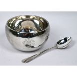 Victorian silver Christening bowl and spoon