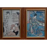 Toyokuni and Kunisada Japanese coloured woodblock Ukiyo-e prints