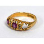 18ct gold ruby and diamond ring