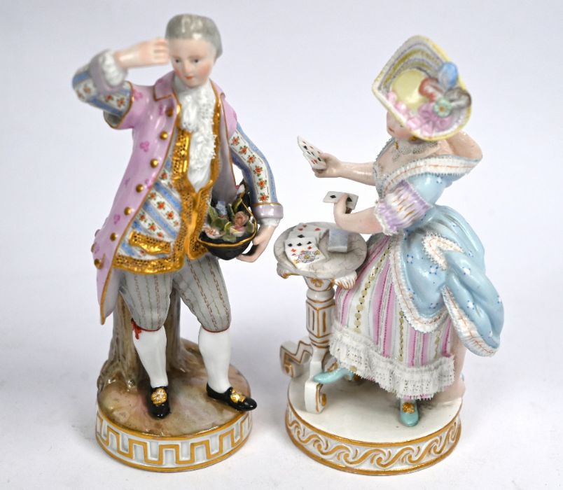 A pair of Meissen figures - Image 6 of 10